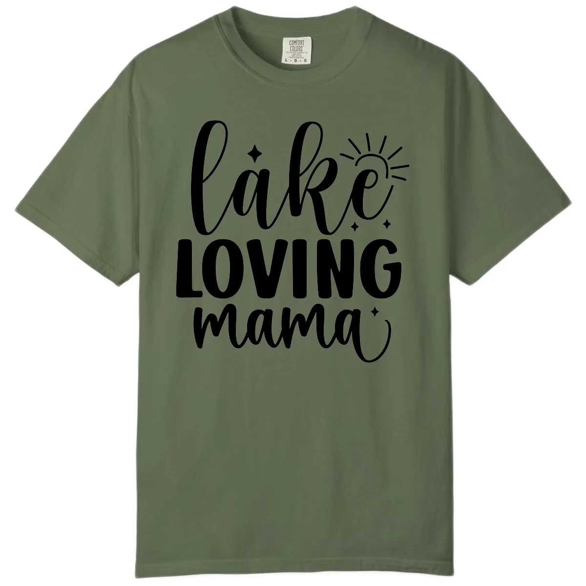 Lake Loving Mama Script Design Comfort Color in Sage