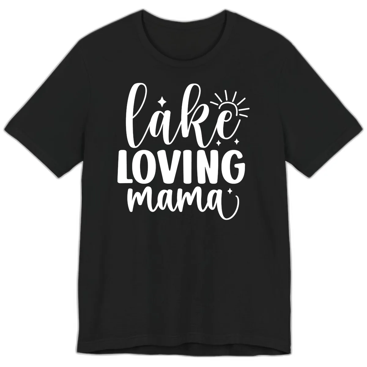 Lake Loving Mama Script Design Premium T-Shirt in Black