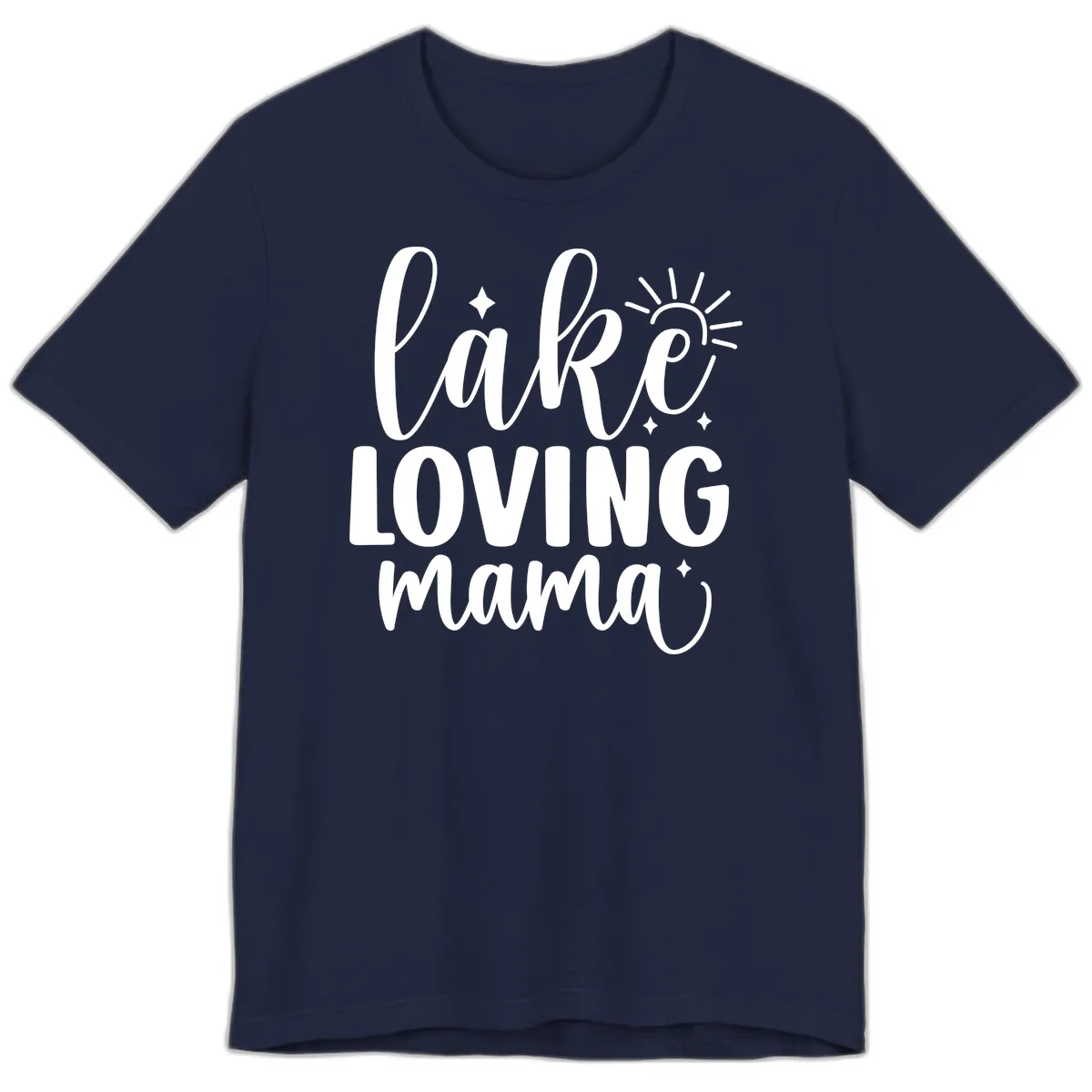 Lake Loving Mama Script Design Premium T-Shirt in Navy