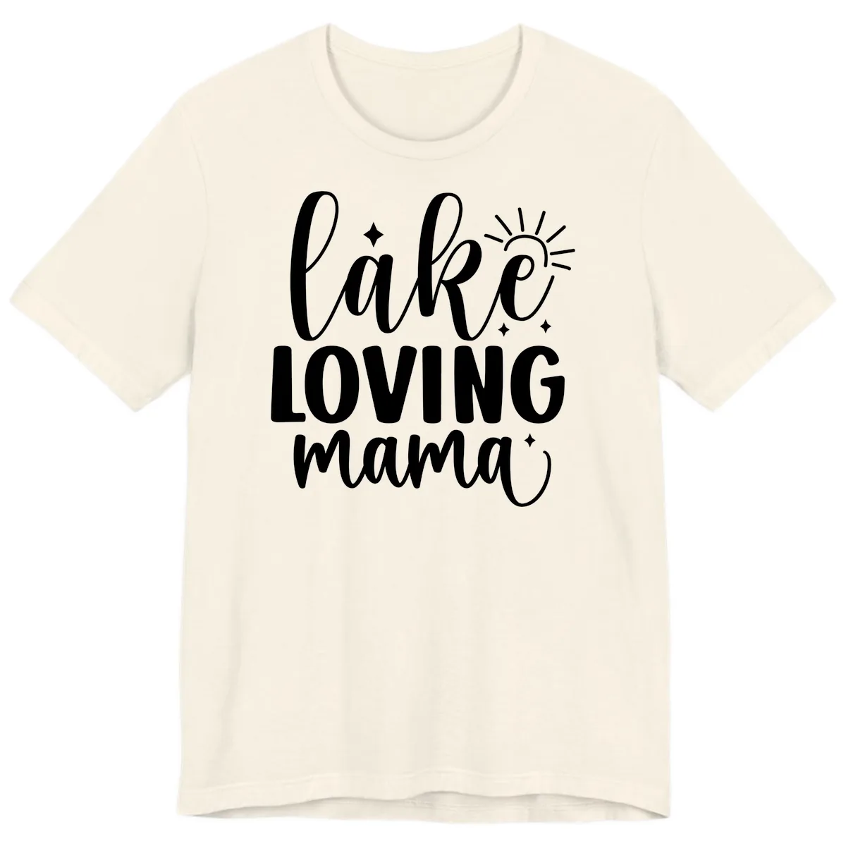 Lake Loving Mama Script Design Premium T-Shirt in Natural