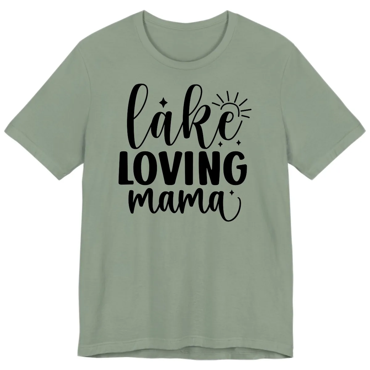 Lake Loving Mama Script Design Premium T-Shirt in Sage