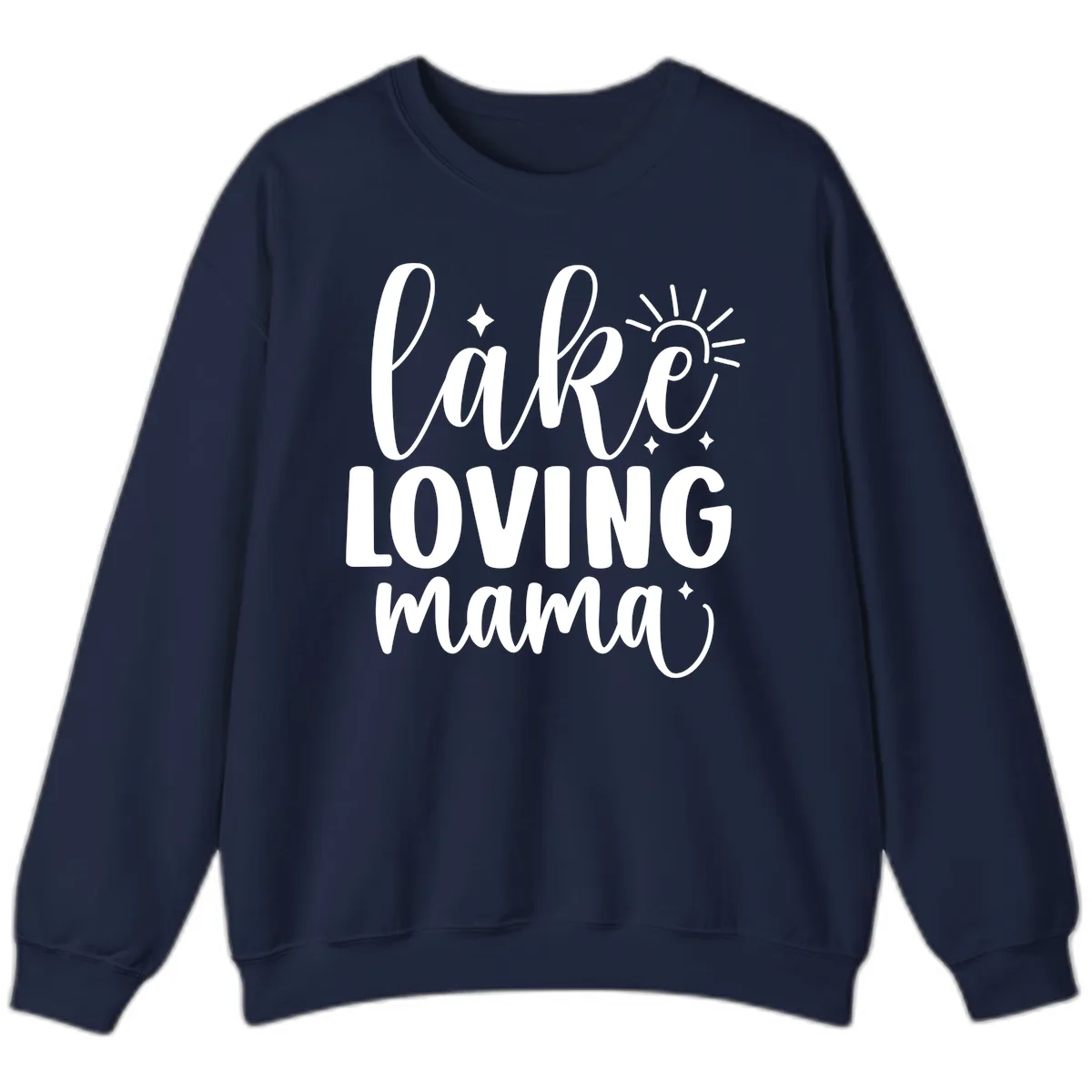 Lake Loving Mama Script Design Sweatshirt in Navy