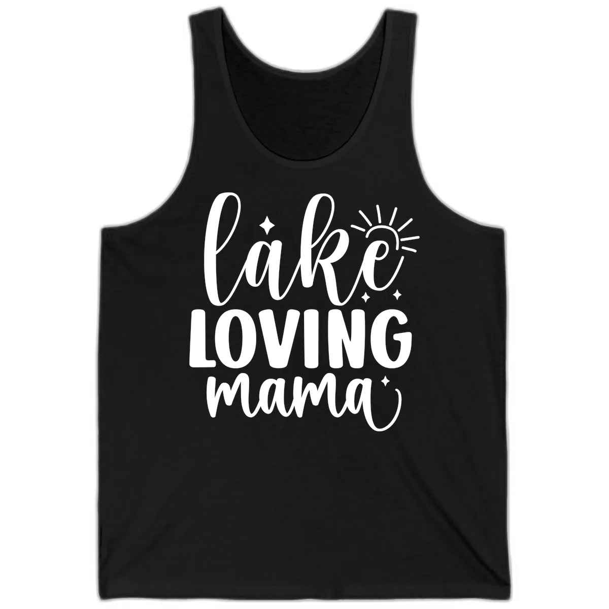Lake Loving Mama Script Design Tank in Black