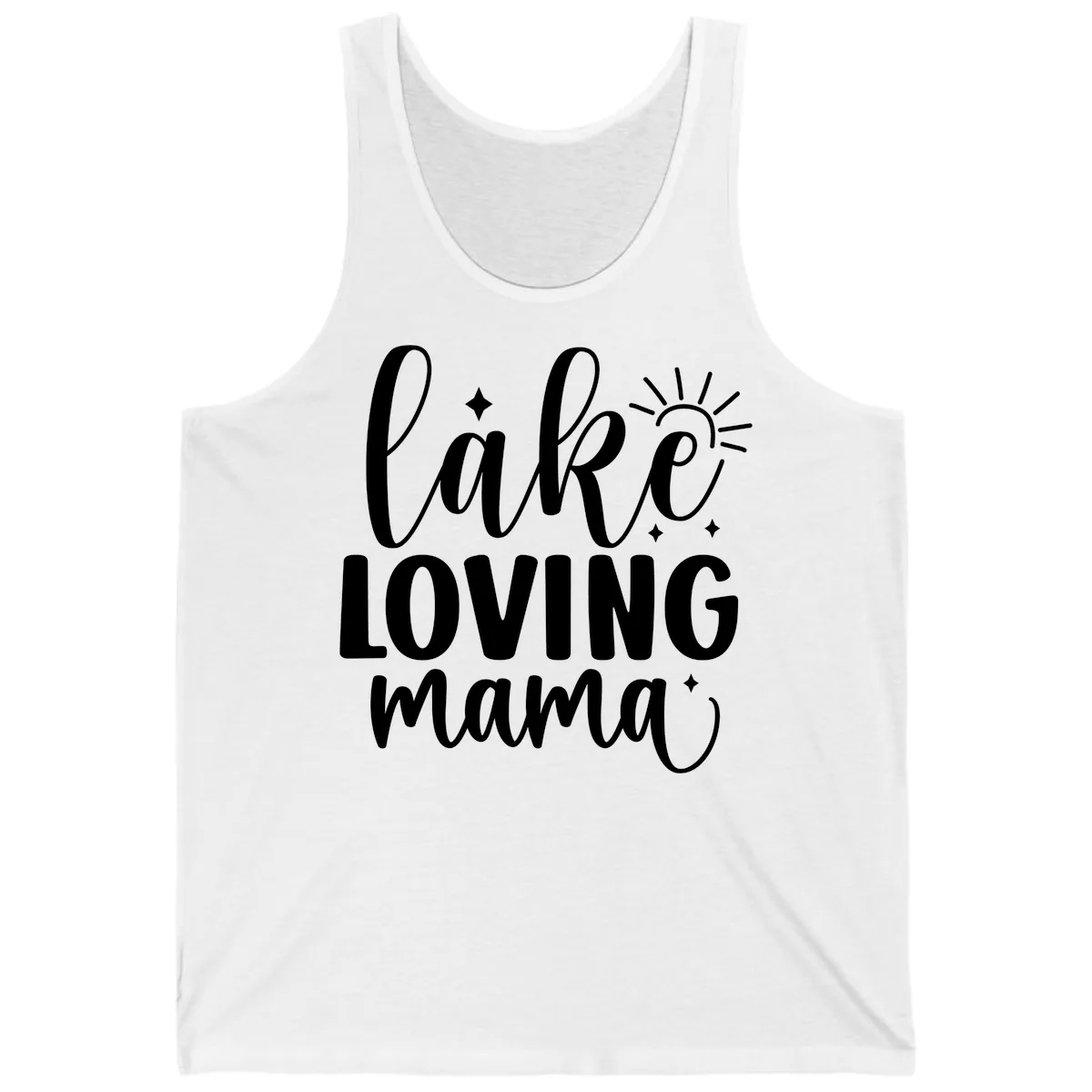 Lake Loving Mama Script Design Tank in White