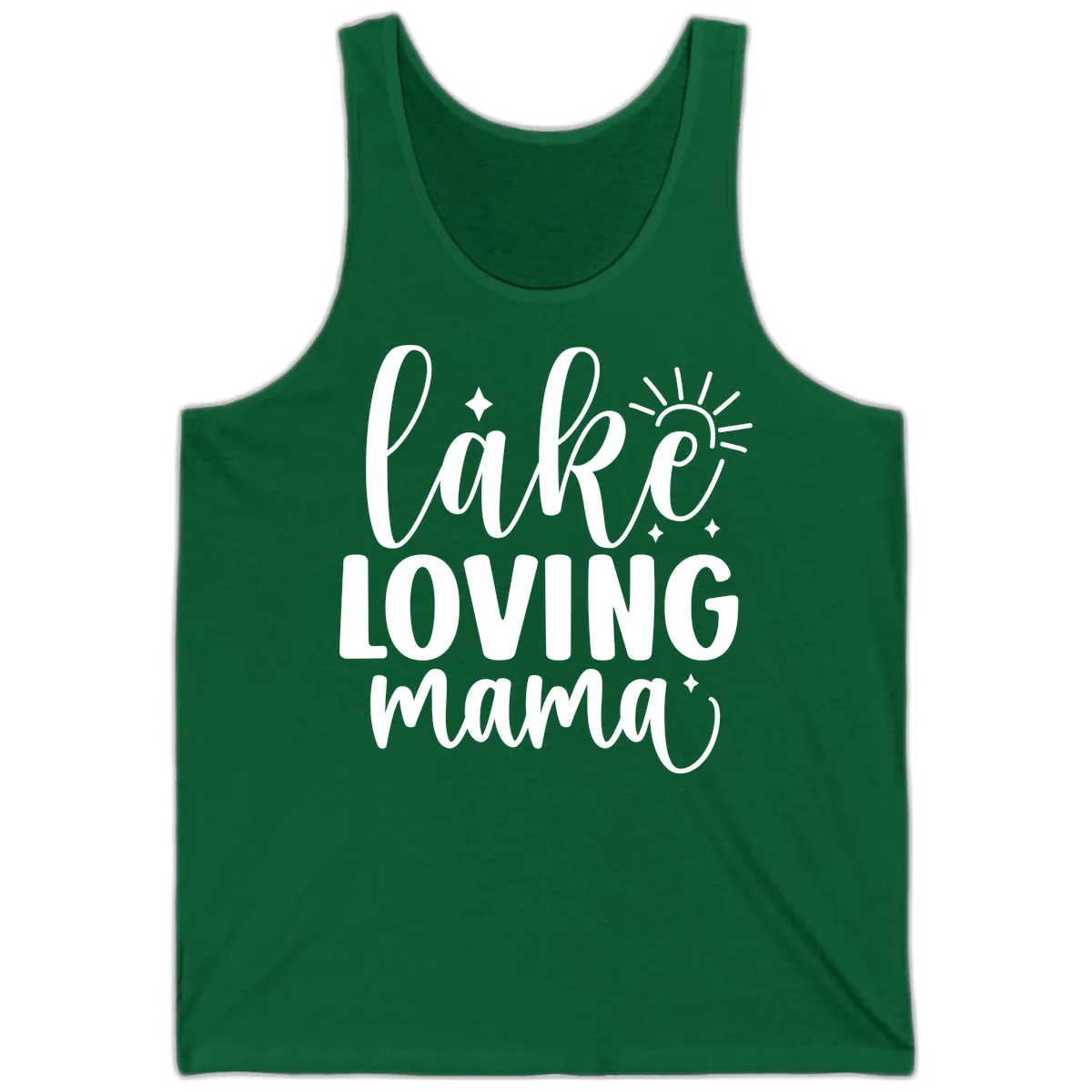 Lake Loving Mama Script Design Tank in Kelly