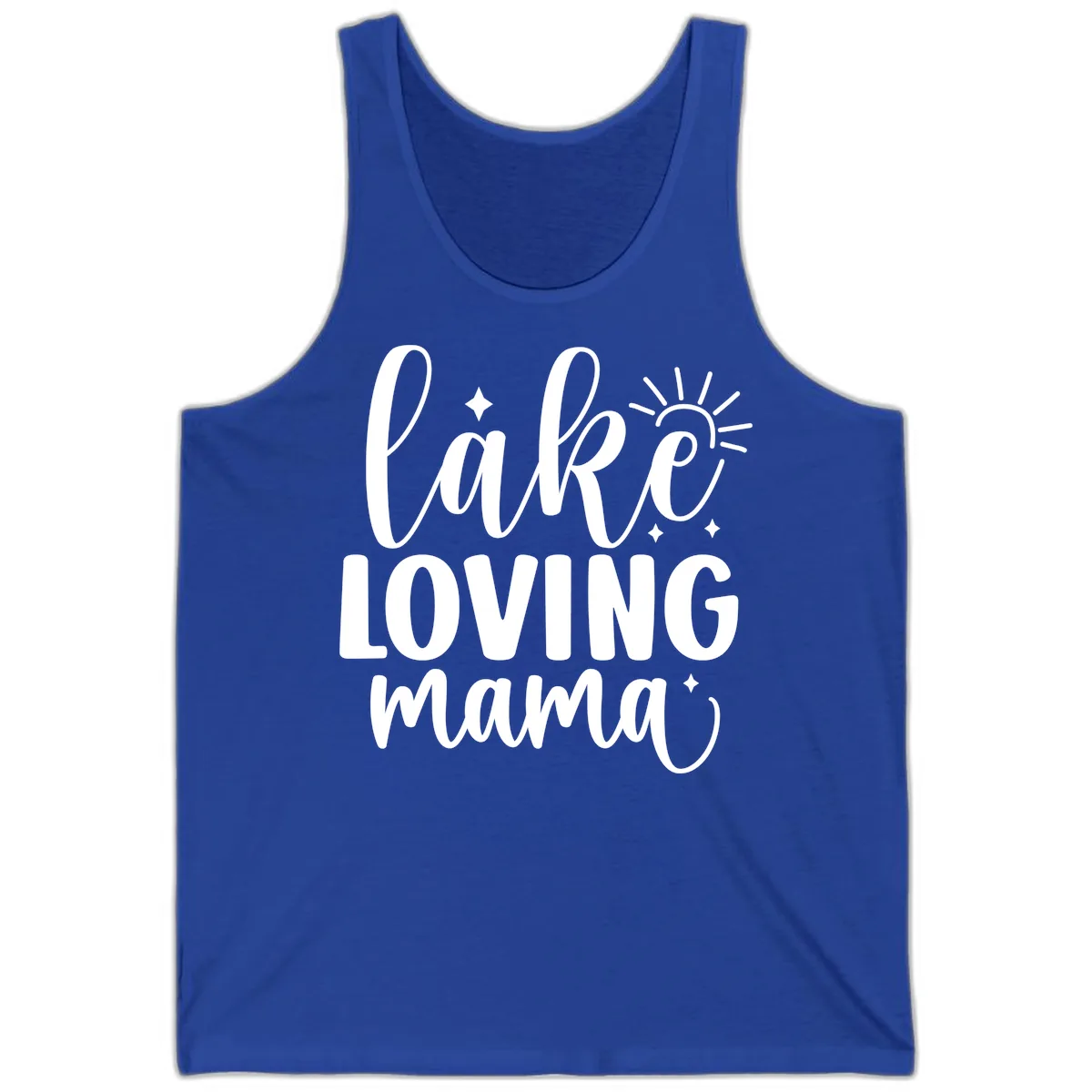 Lake Loving Mama Script Design Tank in True Royal