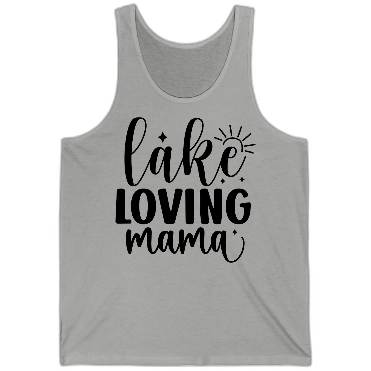 Lake Loving Mama Script Design Tank in Athletic Heather
