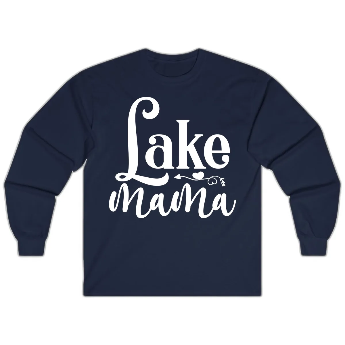 Lake Mama Script and Serif Design Long Sleeve in Navy