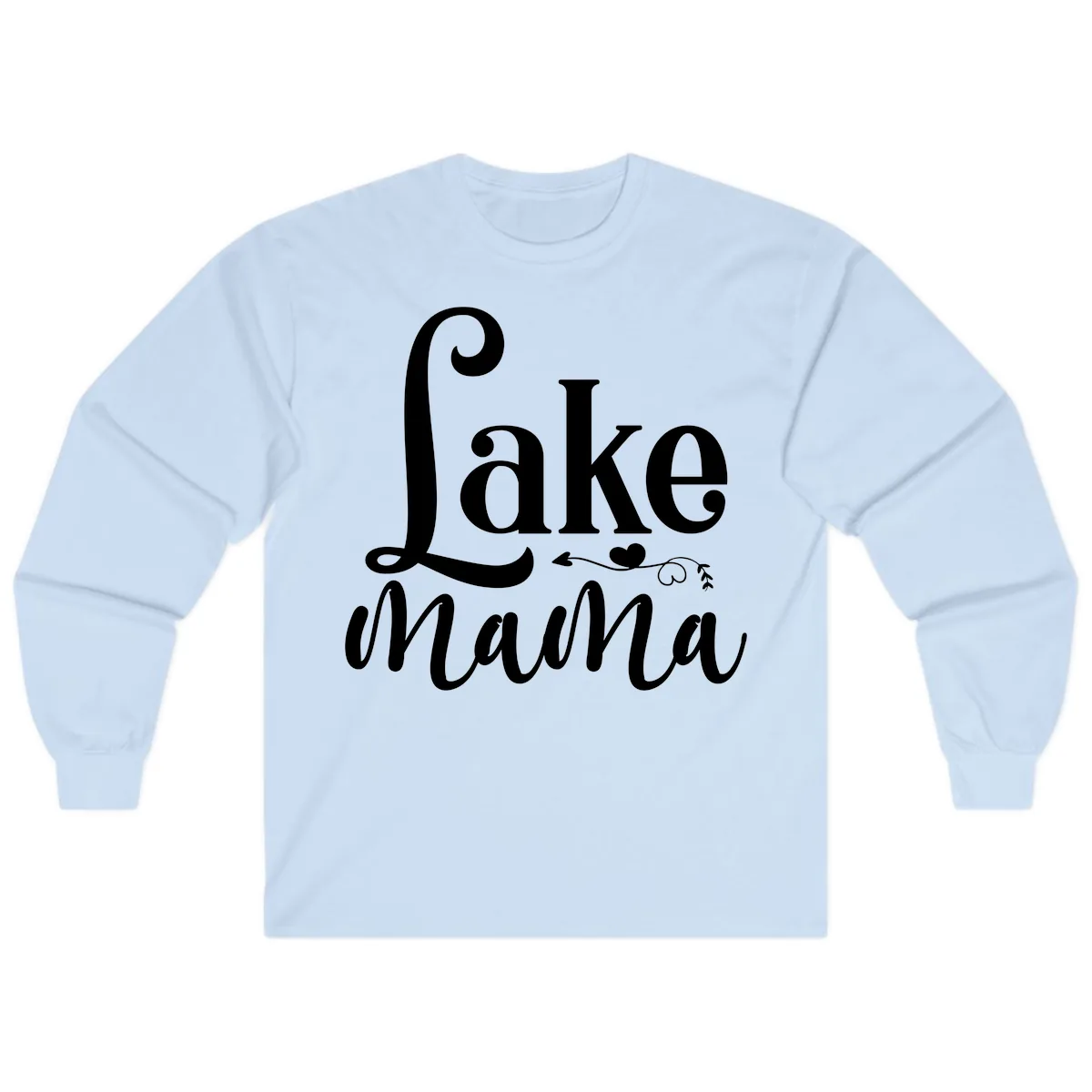 Lake Mama Script and Serif Design Long Sleeve in Light Blue