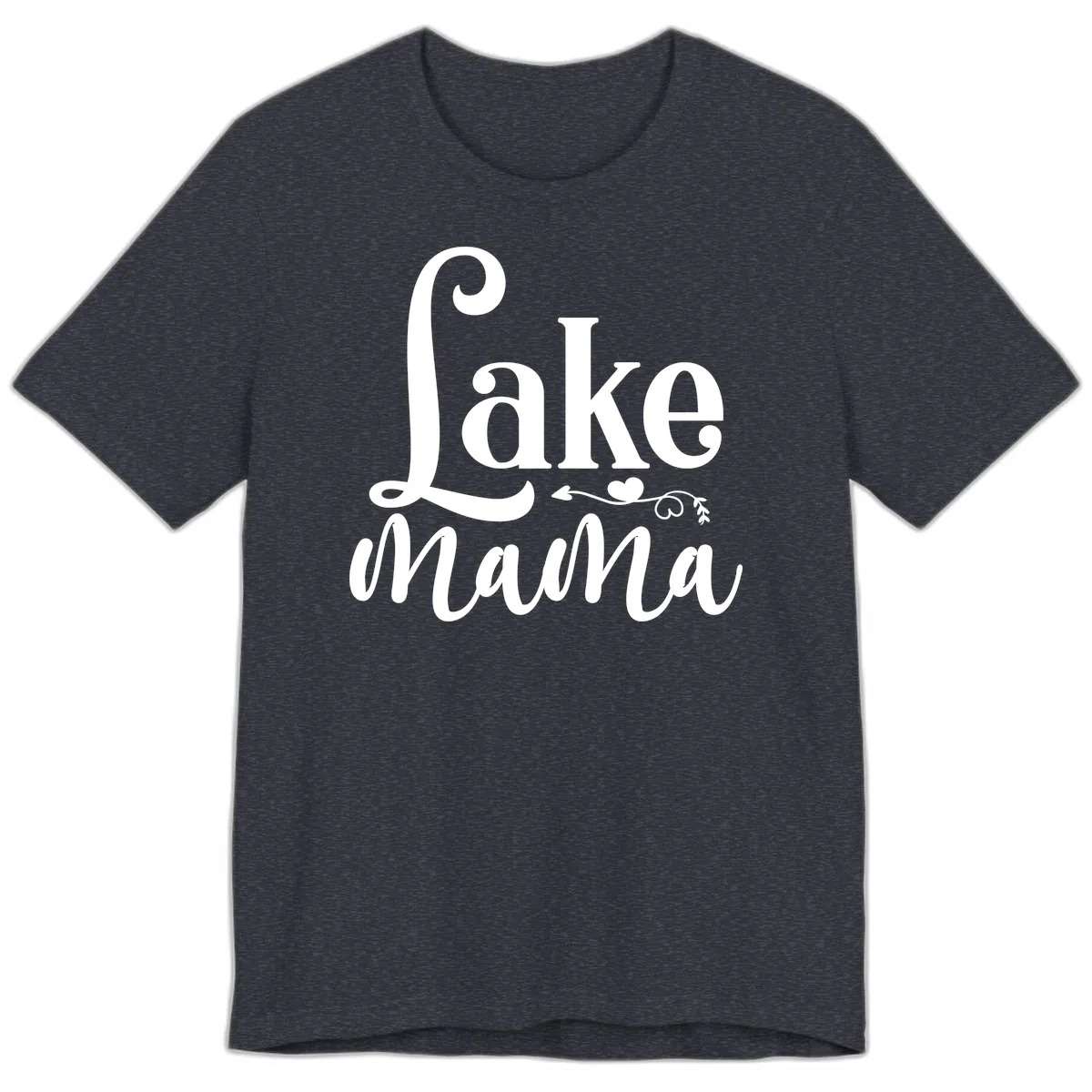 Lake Mama Script and Serif Design Premium T-Shirt in Heather Navy