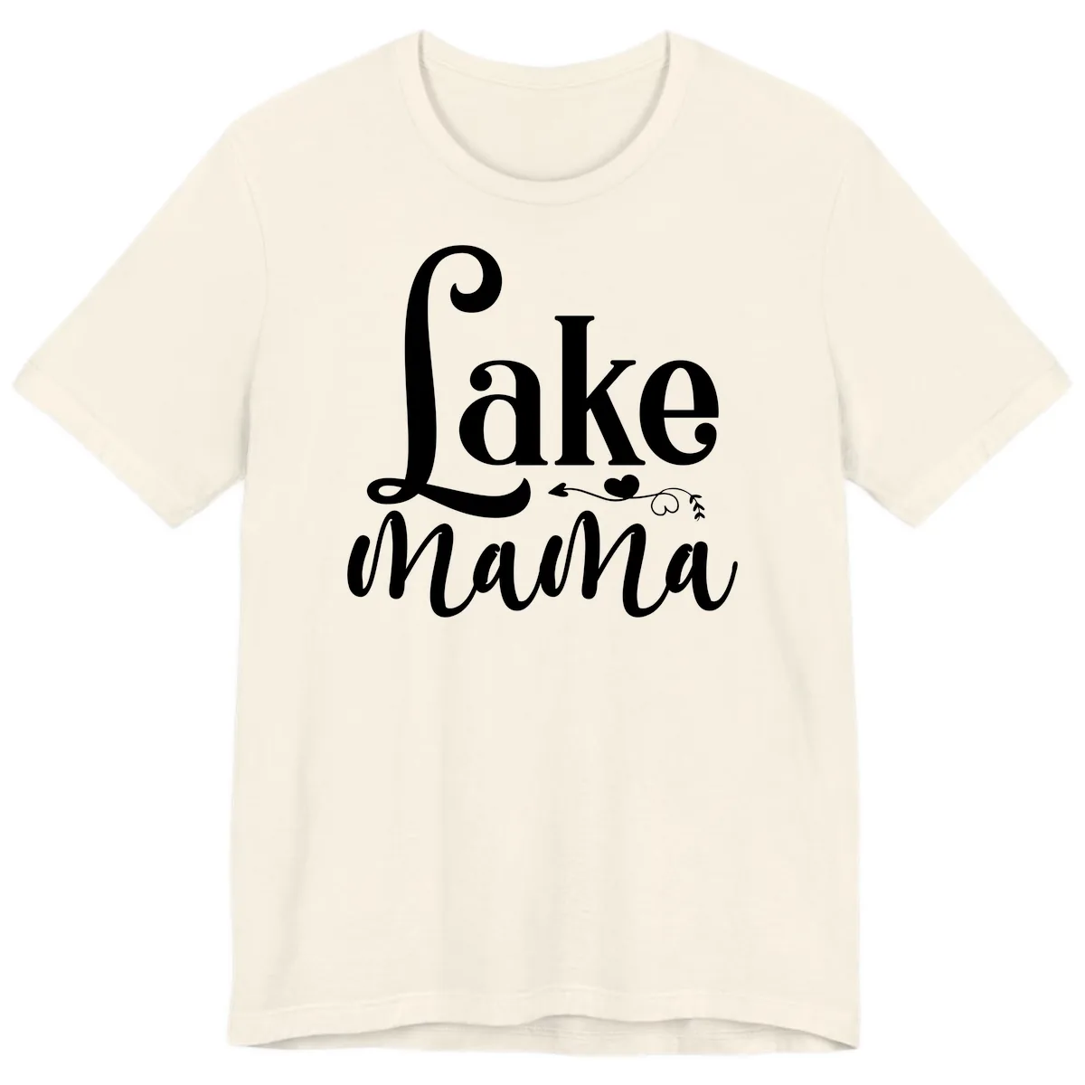 Lake Mama Script and Serif Design Premium T-Shirt in Natural