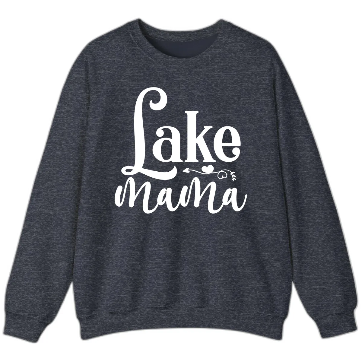 Lake Mama Script and Serif Design Sweatshirt in Heather Sport Dark Navy
