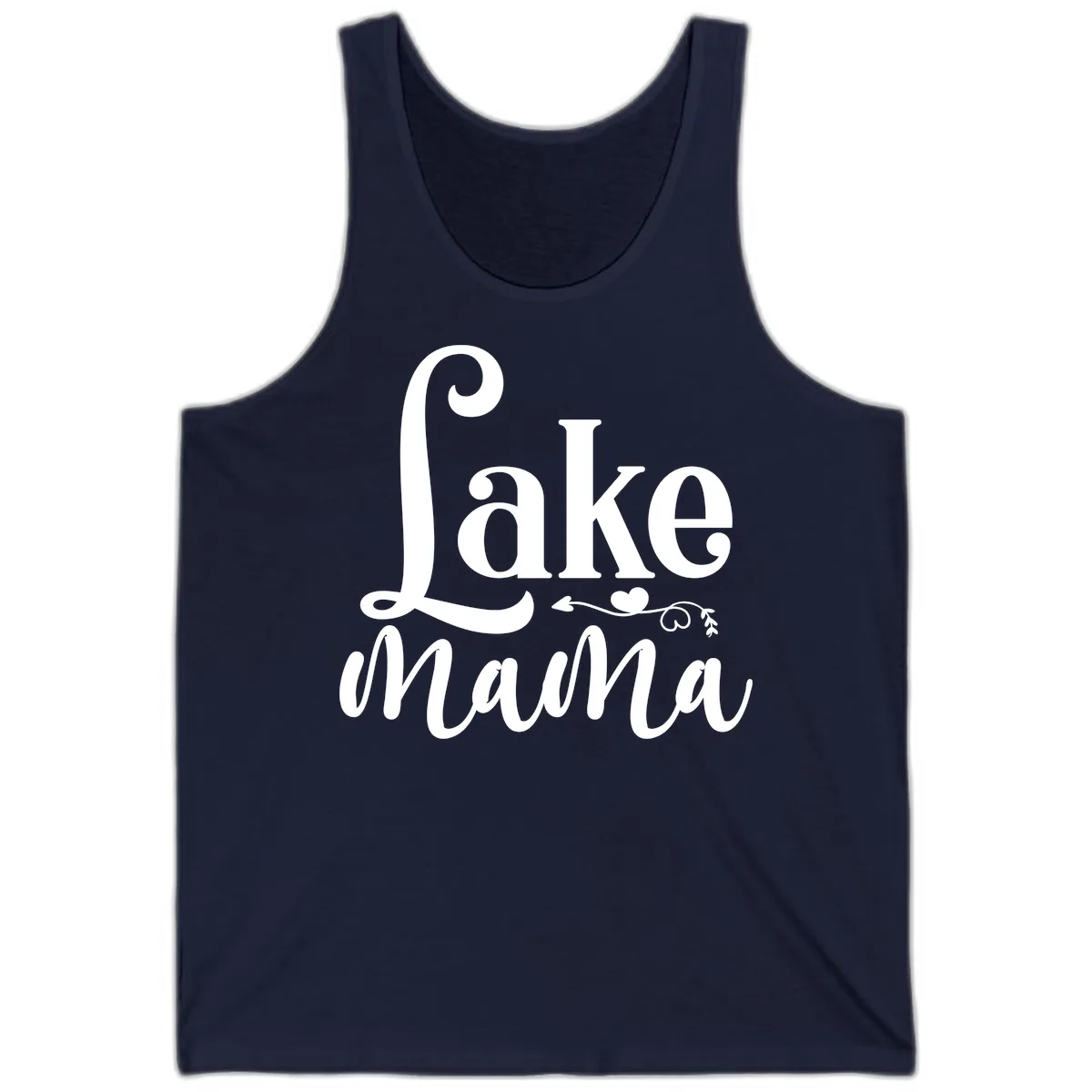 Lake Mama Script and Serif Design Tank in Navy