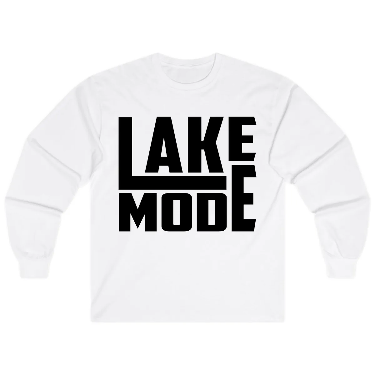 Lake Mode Typography Design Long Sleeve in White