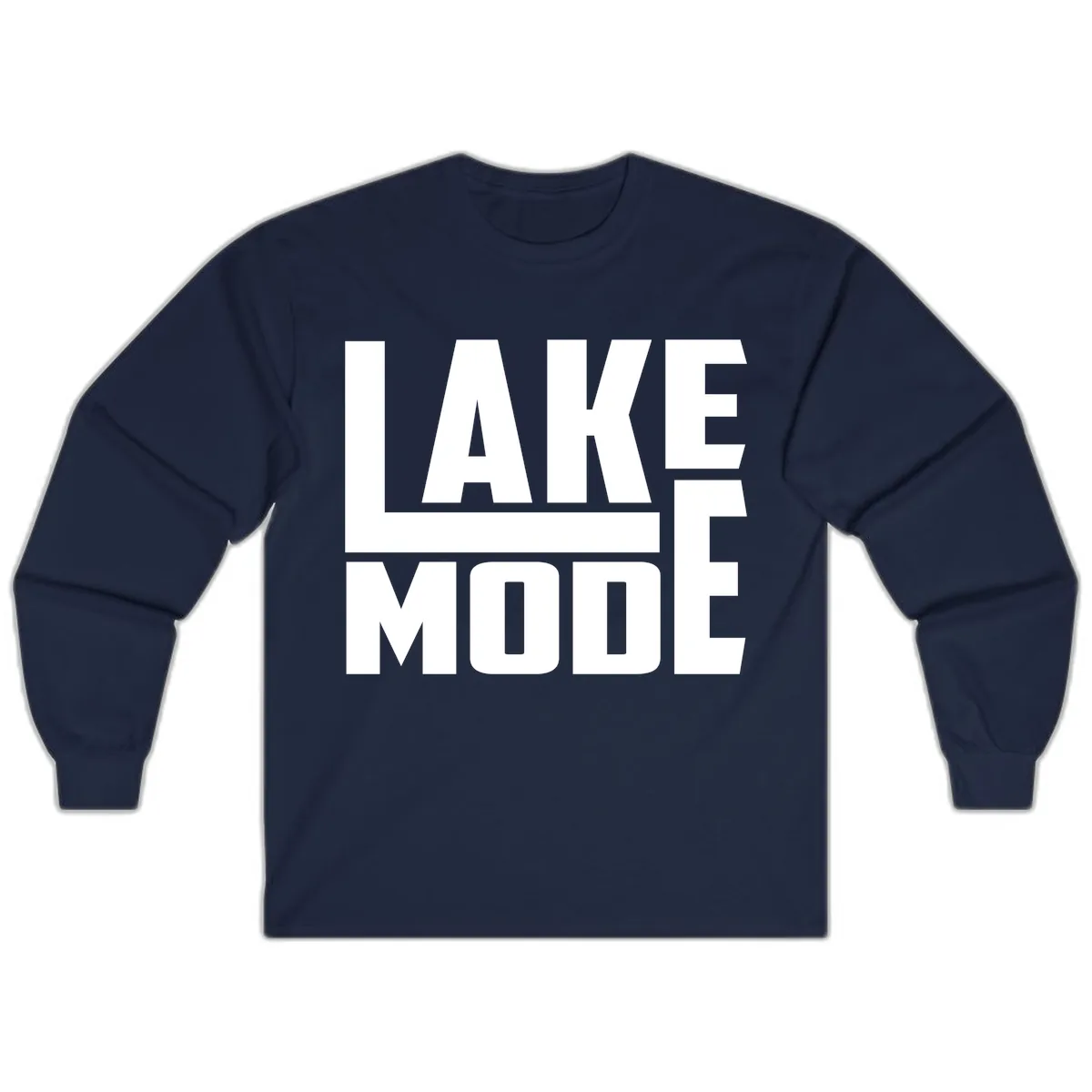 Lake Mode Typography Design Long Sleeve in Navy