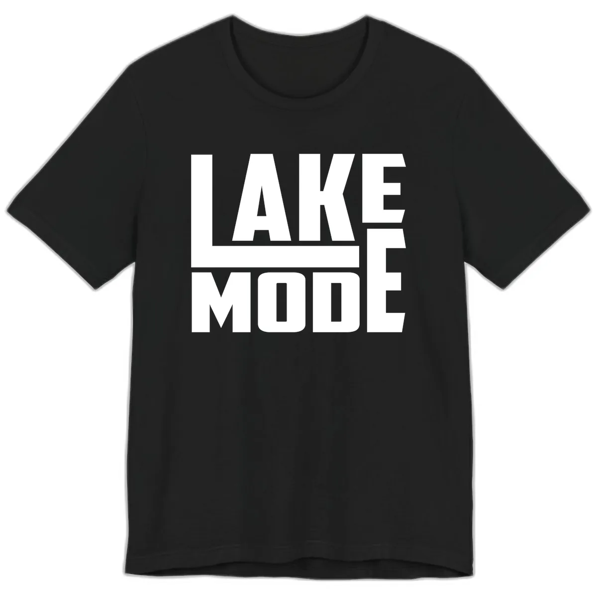 Lake Mode Typography Design Premium T-Shirt in Black