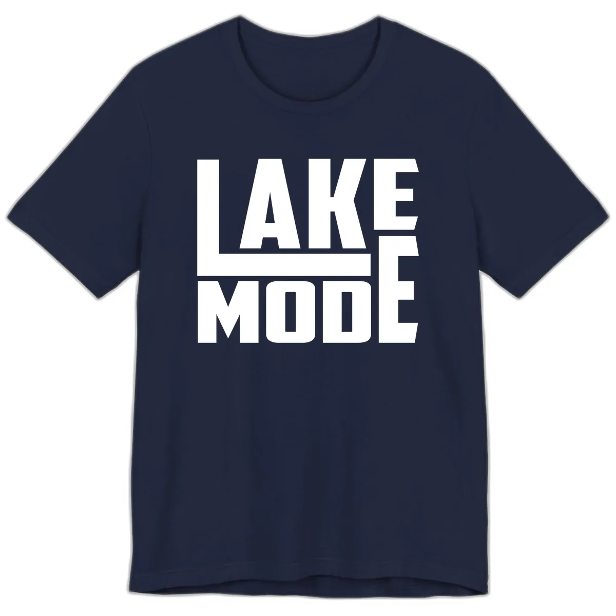 Lake Mode Typography Design Premium T-Shirt in Navy