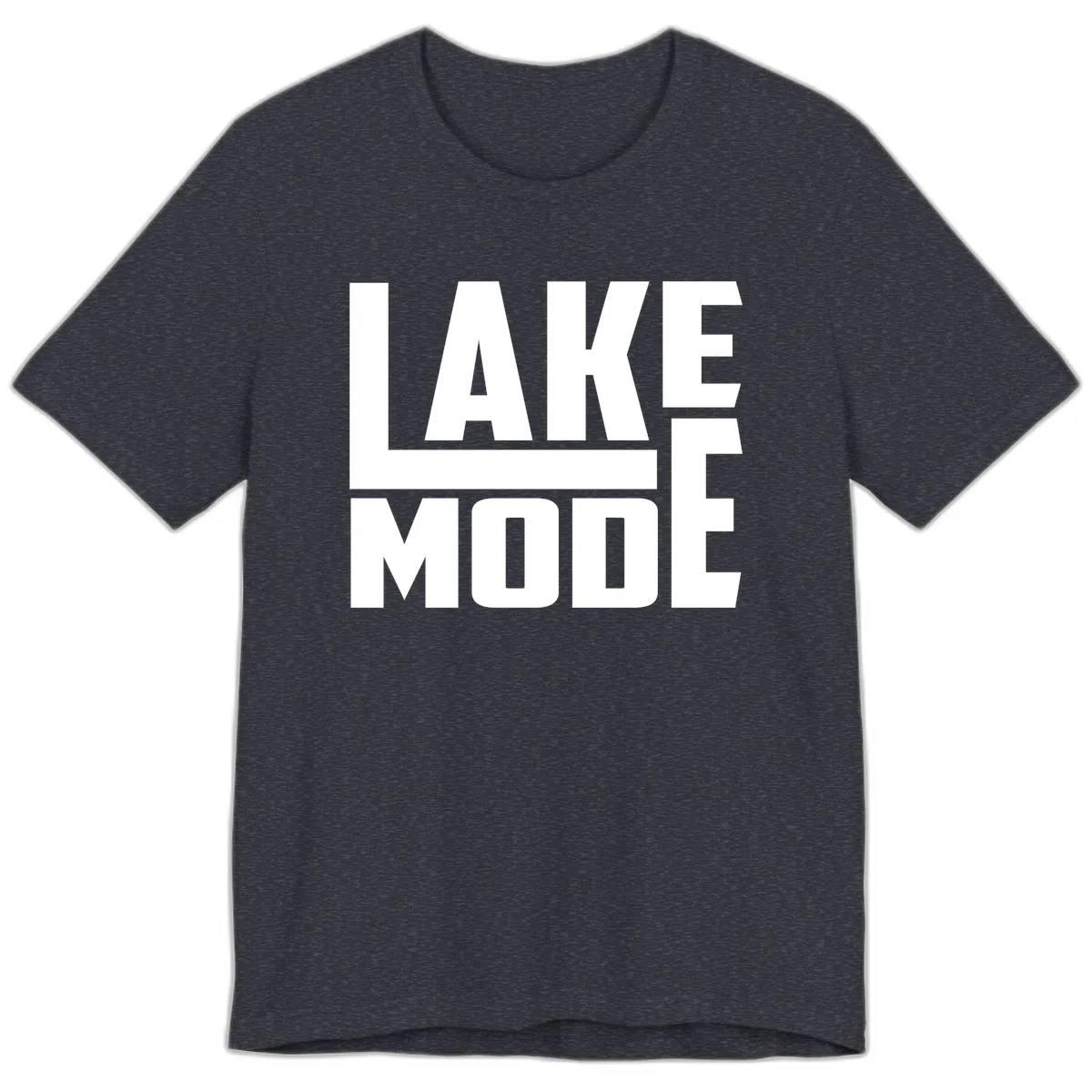 Lake Mode Typography Design Premium T-Shirt in Heather Navy