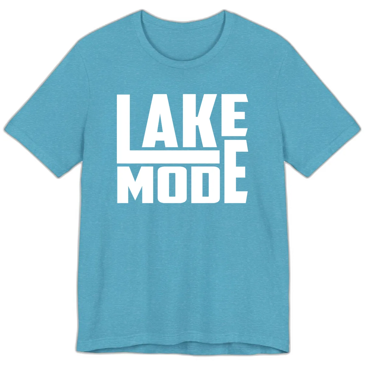Lake Mode Typography Design Premium T-Shirt in Heather Aqua