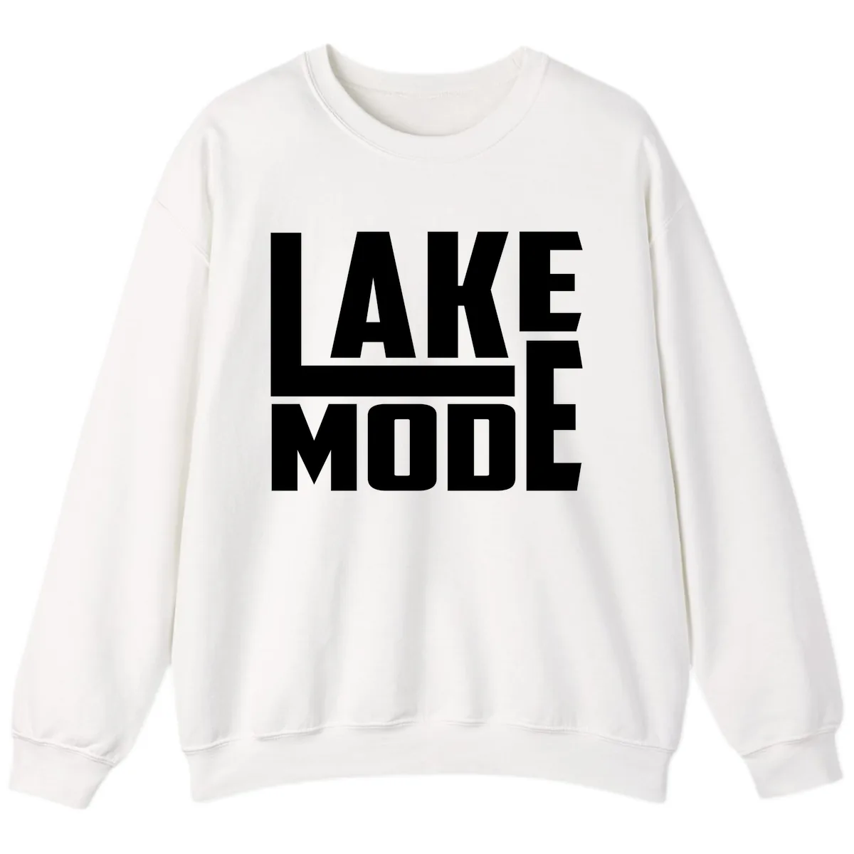 Lake Mode Typography Design Sweatshirt in White