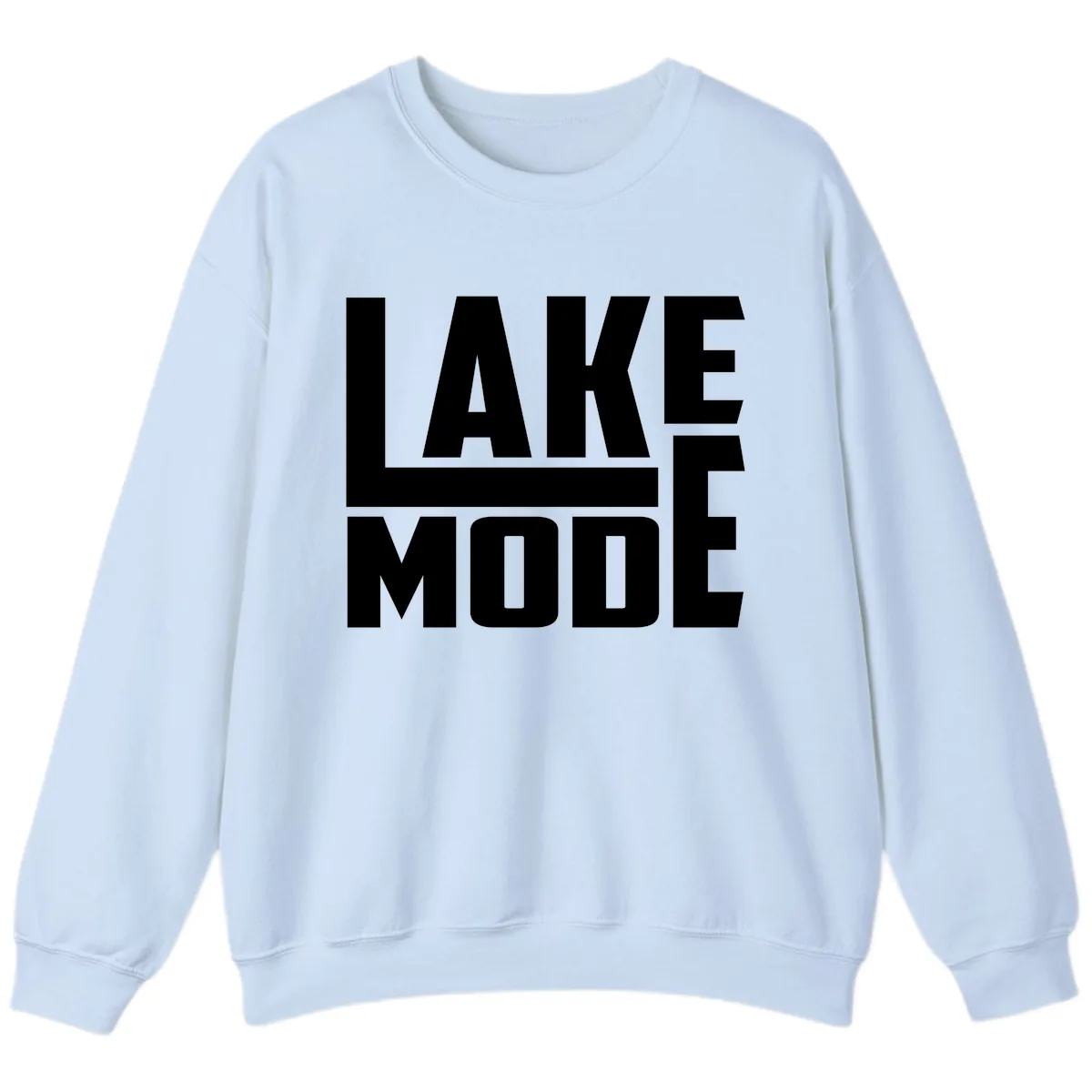 Lake Mode Typography Design Sweatshirt in Light Blue