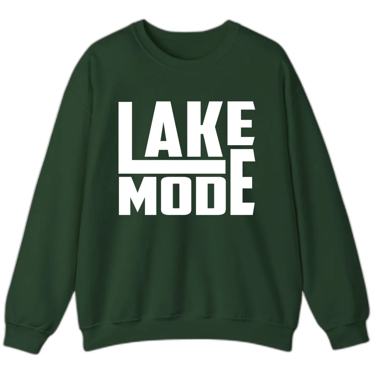 Lake Mode Typography Design Sweatshirt in Forest Green