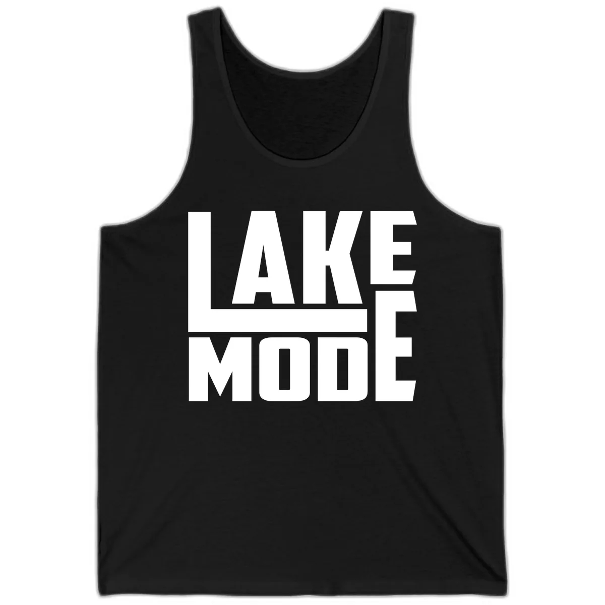 Lake Mode Typography Design Tank in Black
