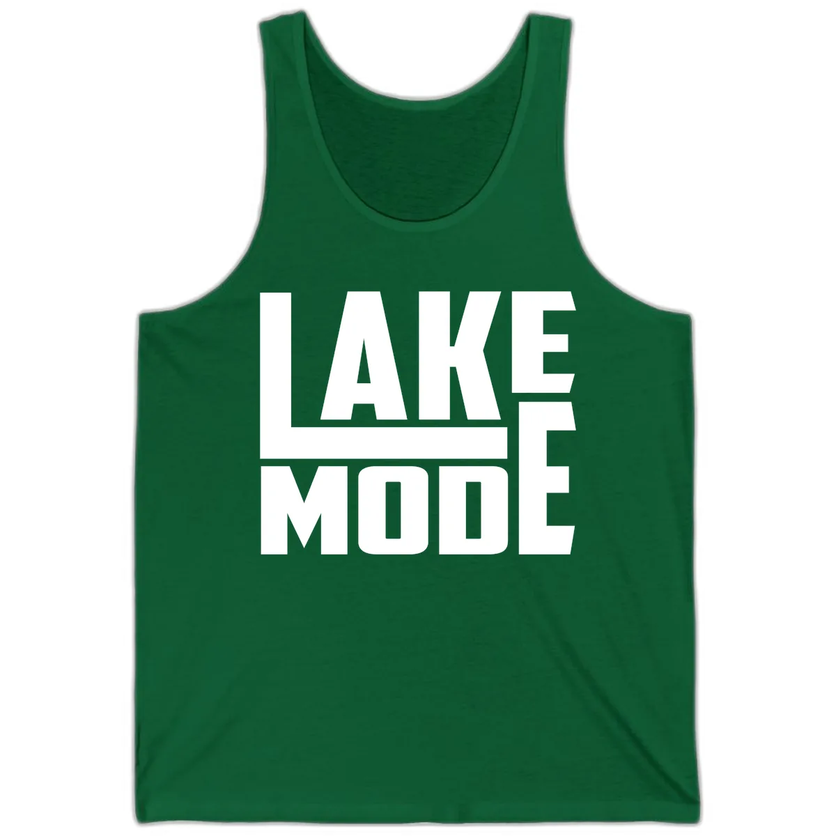 Lake Mode Typography Design Tank in Kelly