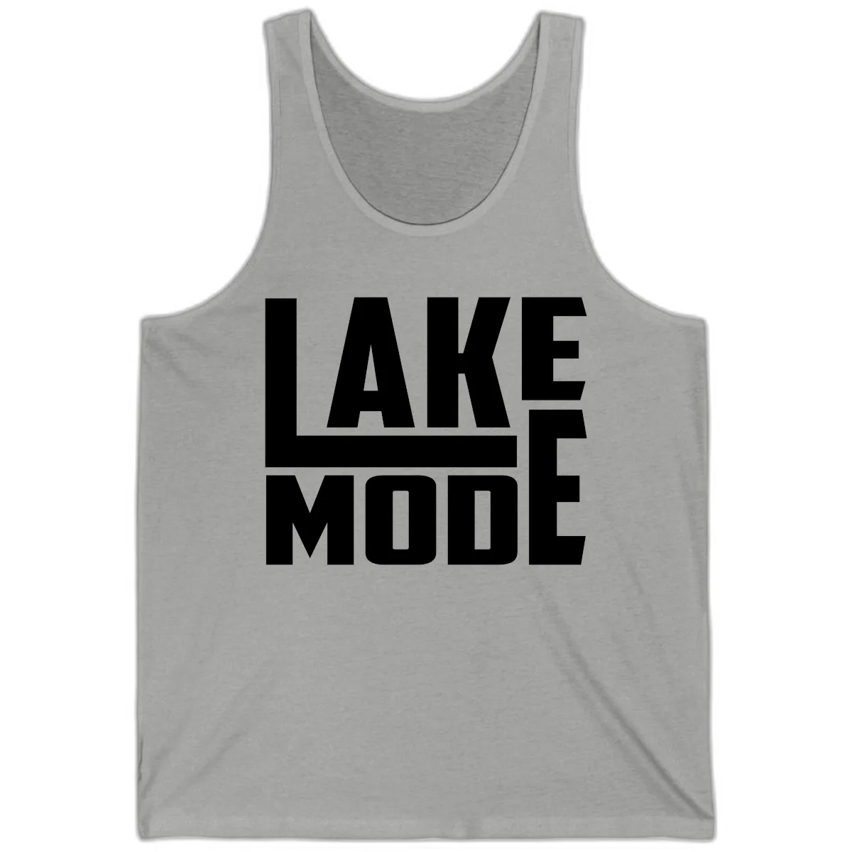 Lake Mode Typography Design Tank in Athletic Heather