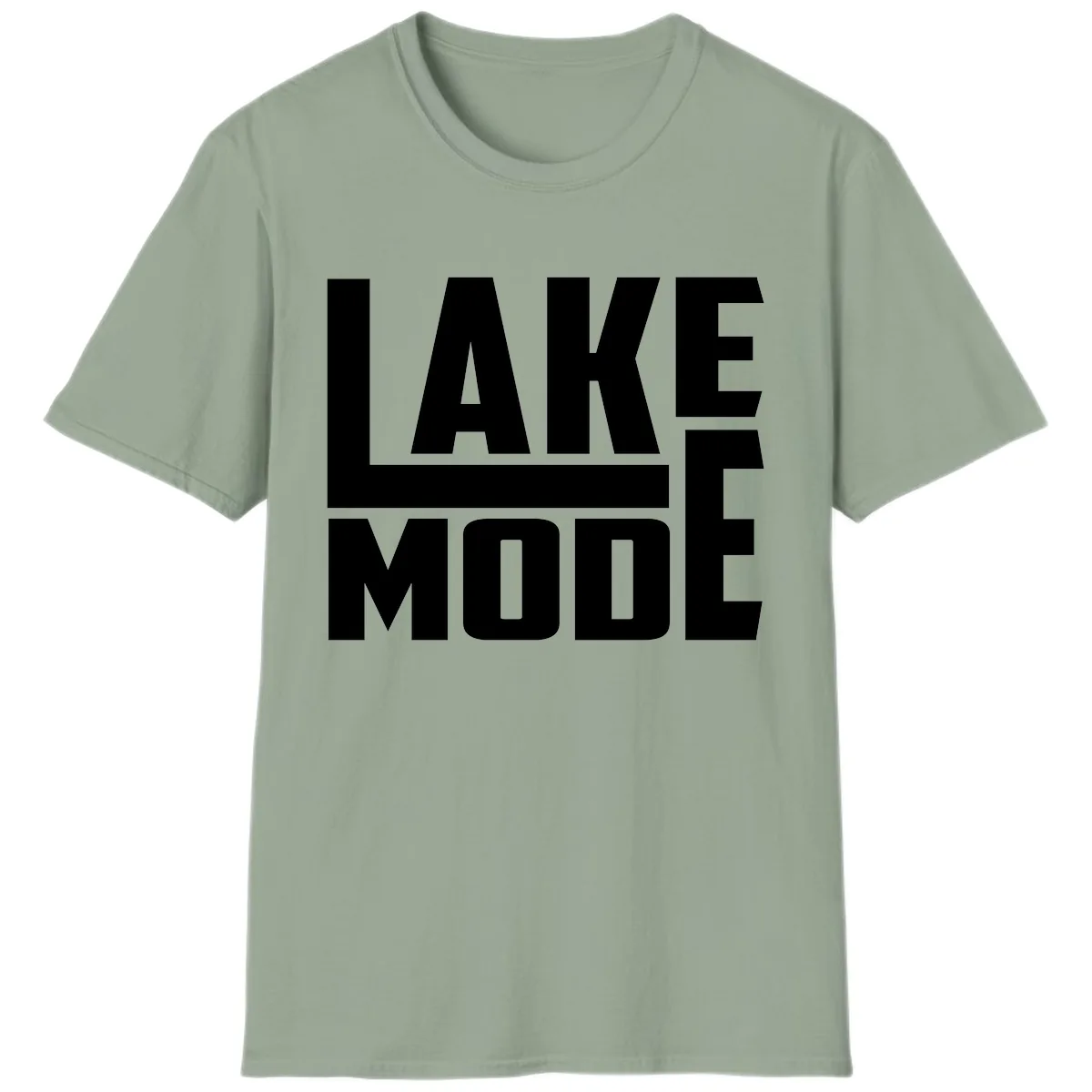Lake Mode Typography Design T-Shirt in Sage