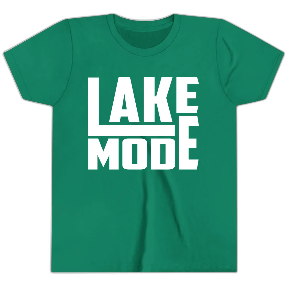 Lake Mode Typography Design Youth T-Shirt in Kelly