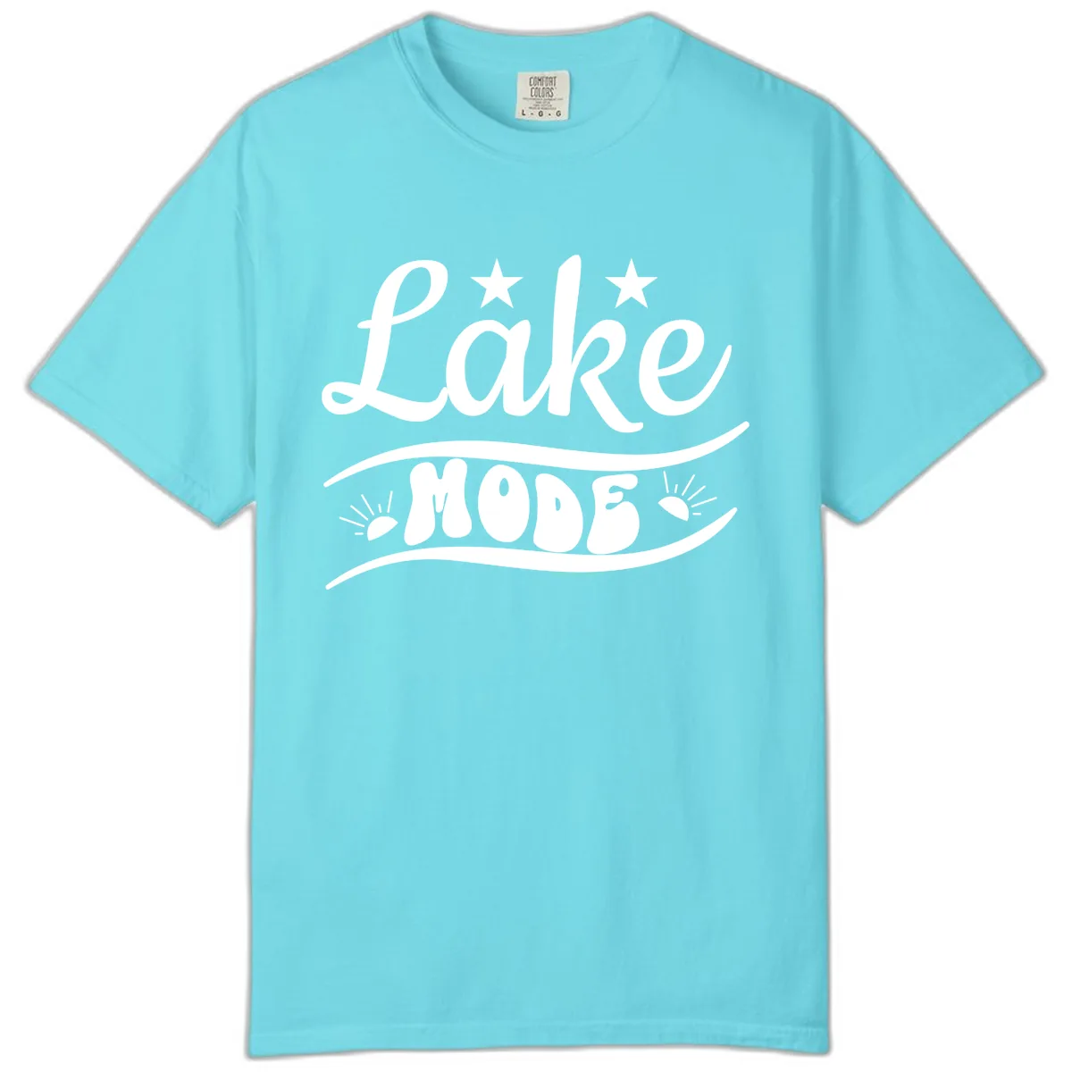 Lake Mode Retro Graphic Comfort Color in Lagoon Blue