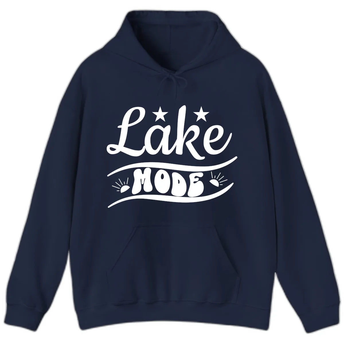 Lake Mode Retro Graphic Hoodie in Navy