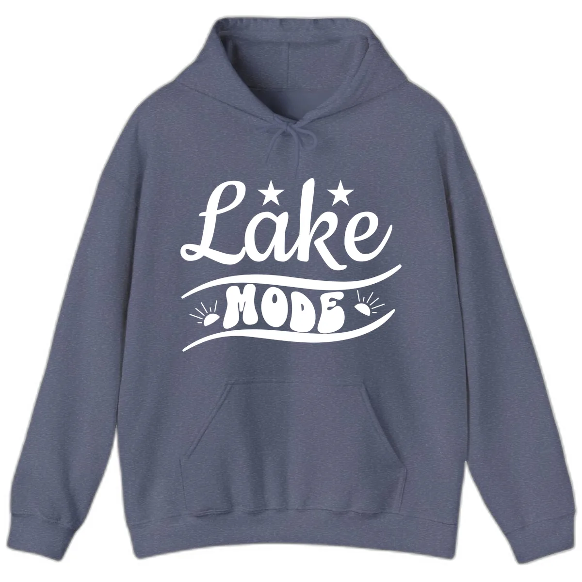 Lake Mode Retro Graphic Hoodie in Heather Navy