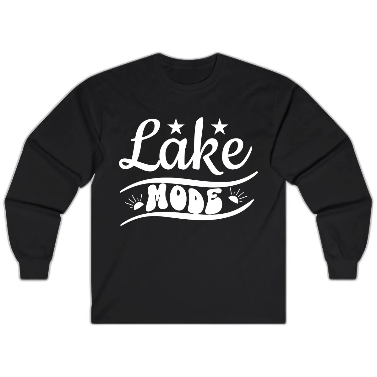 Lake Mode Retro Graphic Long Sleeve in Black
