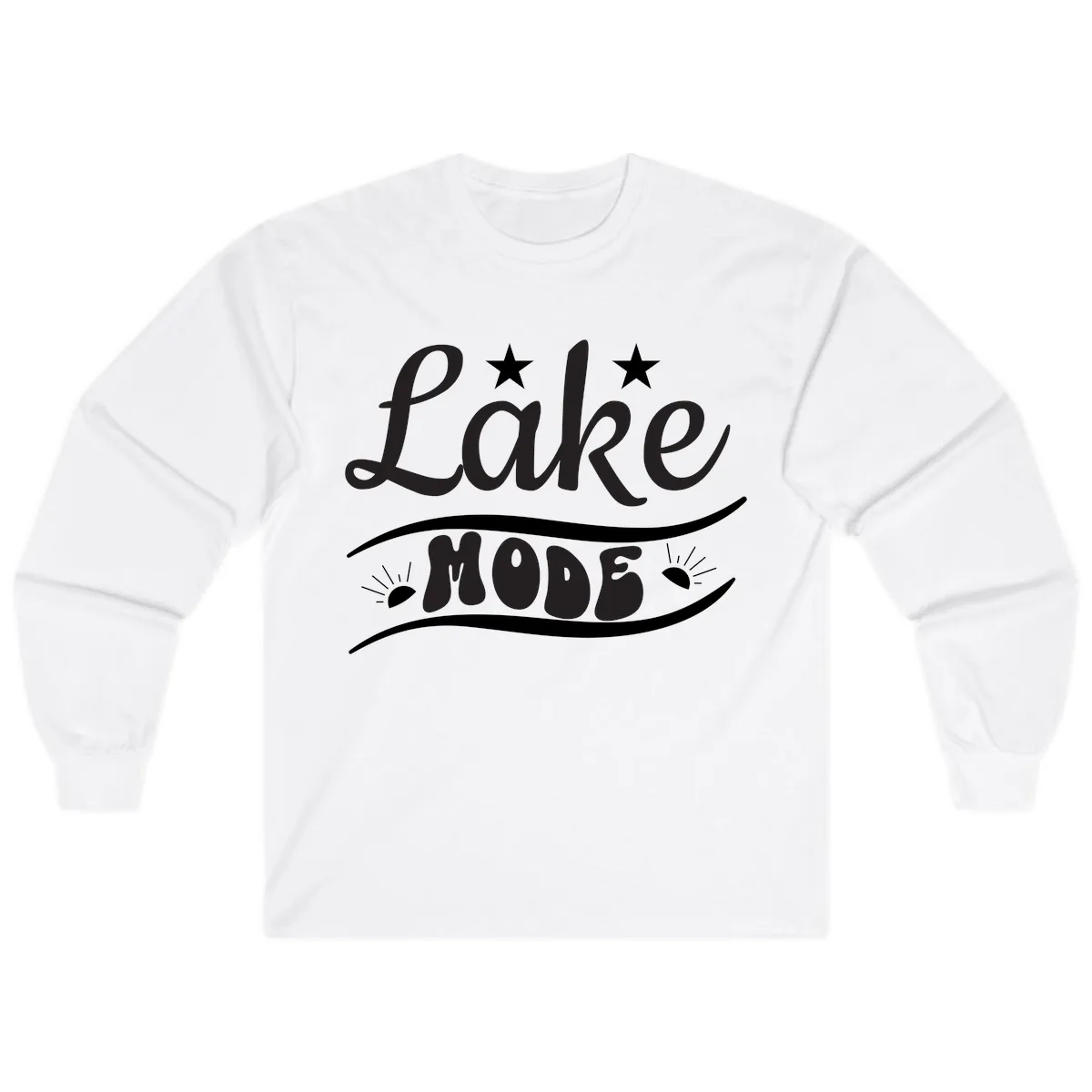 Lake Mode Retro Graphic Long Sleeve in White
