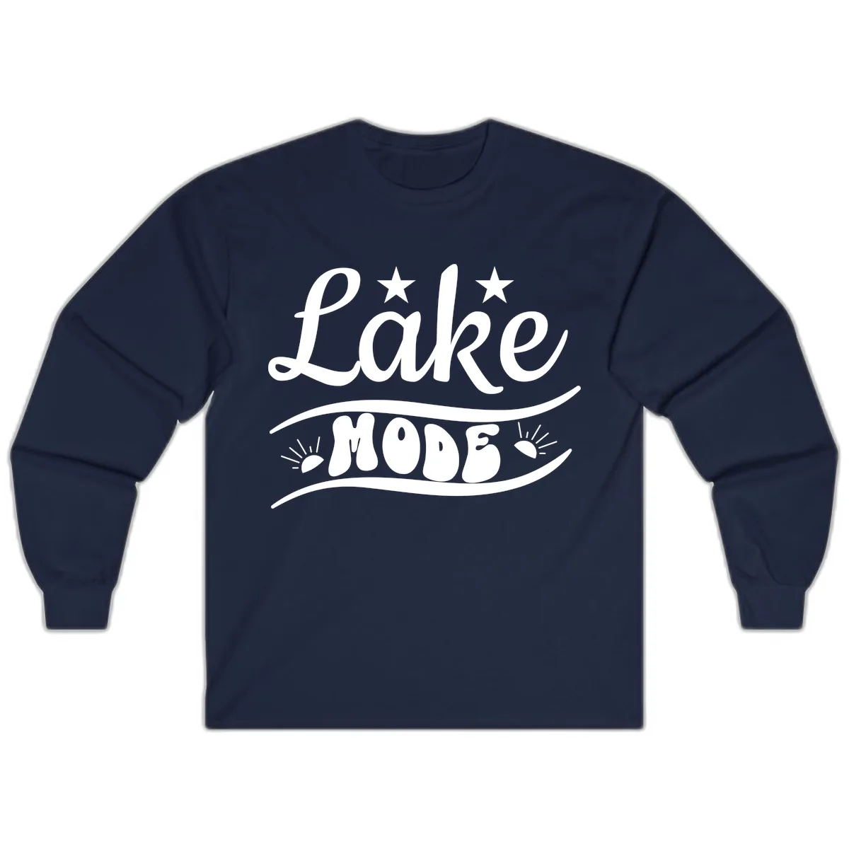 Lake Mode Retro Graphic Long Sleeve in Navy