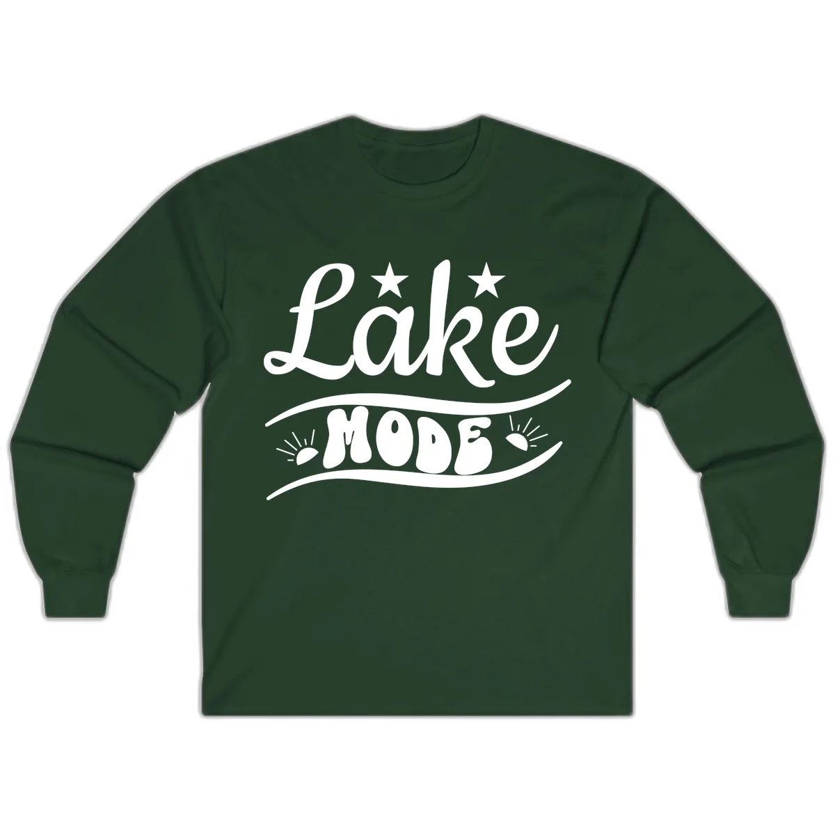 Lake Mode Retro Graphic Long Sleeve in Forest Green