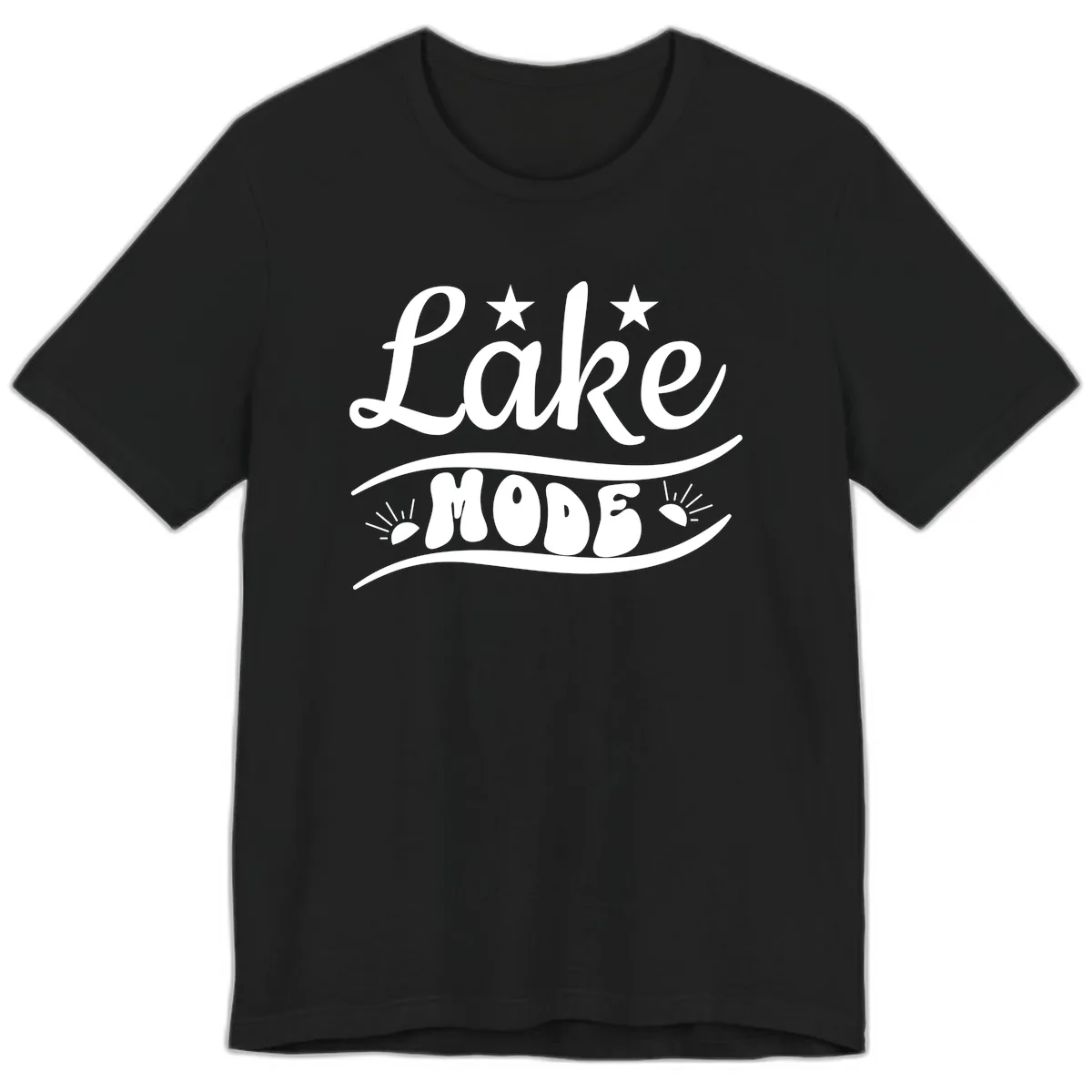 Lake Mode Retro Graphic Premium T-Shirt in Black