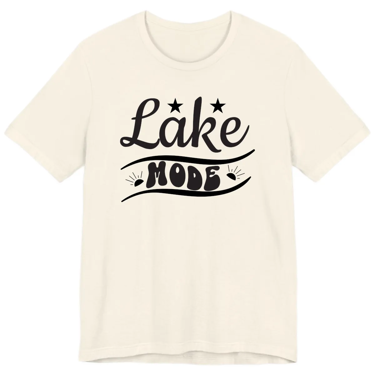 Lake Mode Retro Graphic Premium T-Shirt in Natural