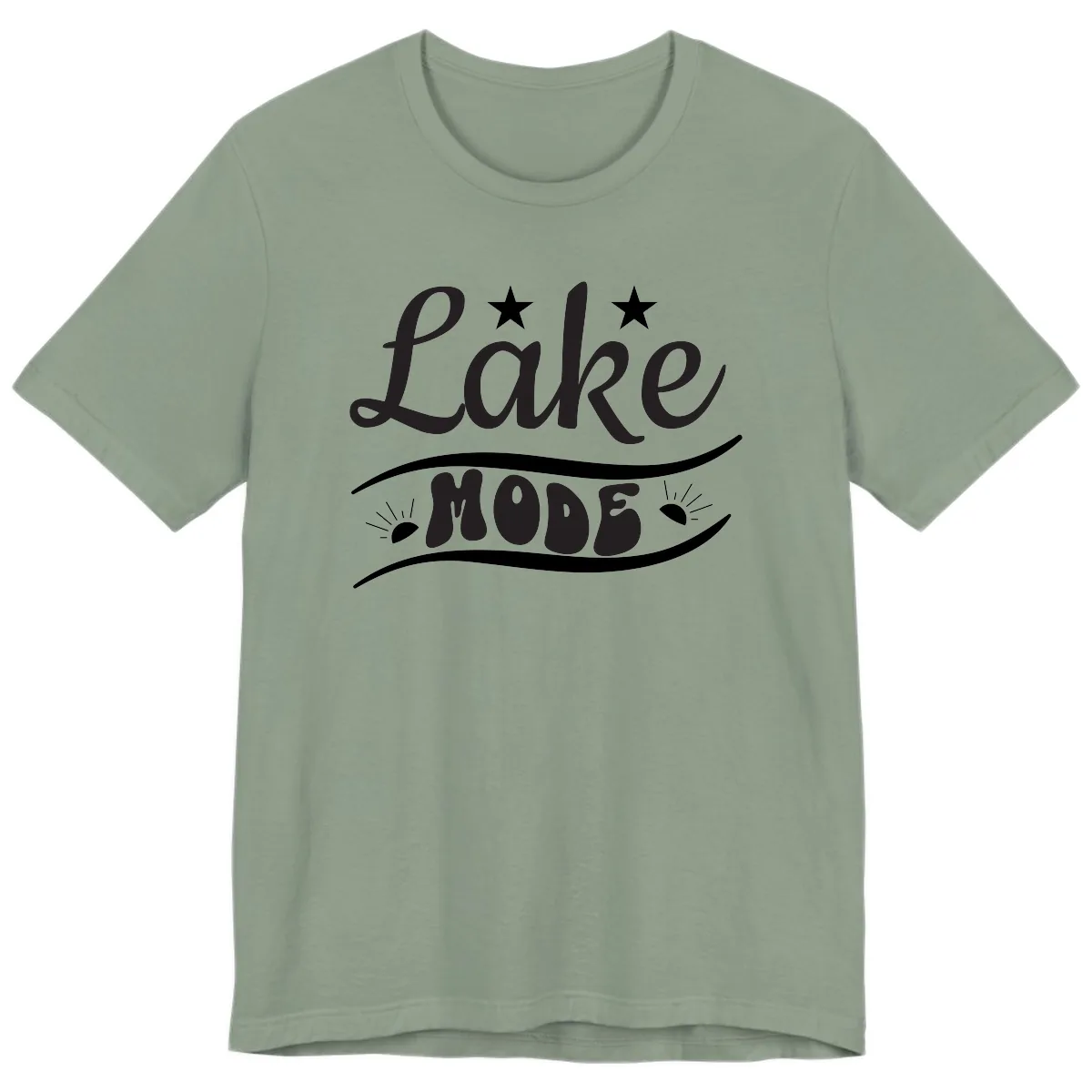 Lake Mode Retro Graphic Premium T-Shirt in Sage
