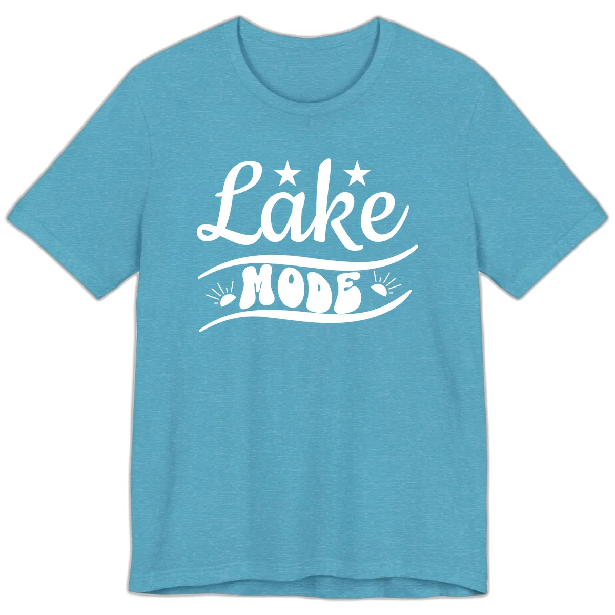 Lake Mode Retro Graphic Premium T-Shirt in Heather Aqua