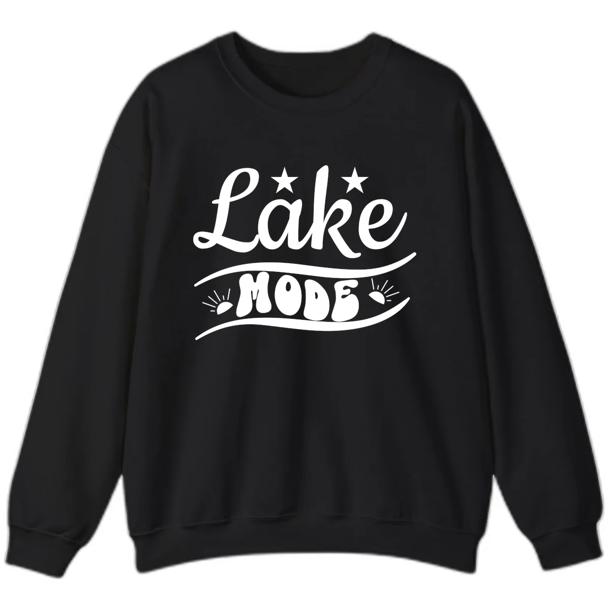 Lake Mode Retro Graphic Sweatshirt in Black