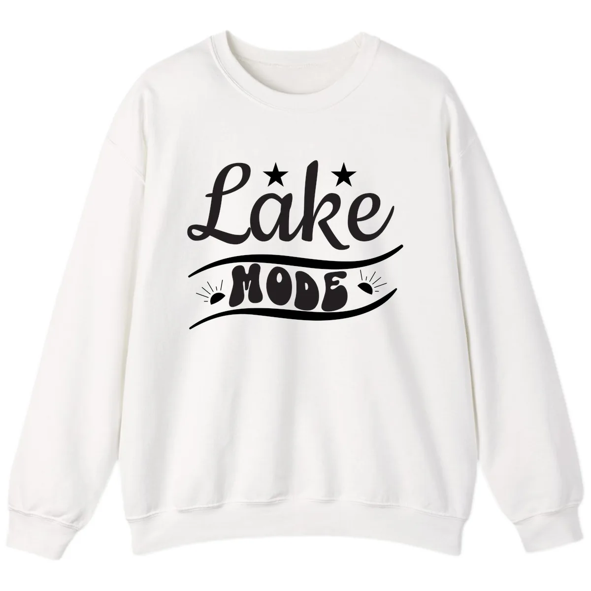 Lake Mode Retro Graphic Sweatshirt in White