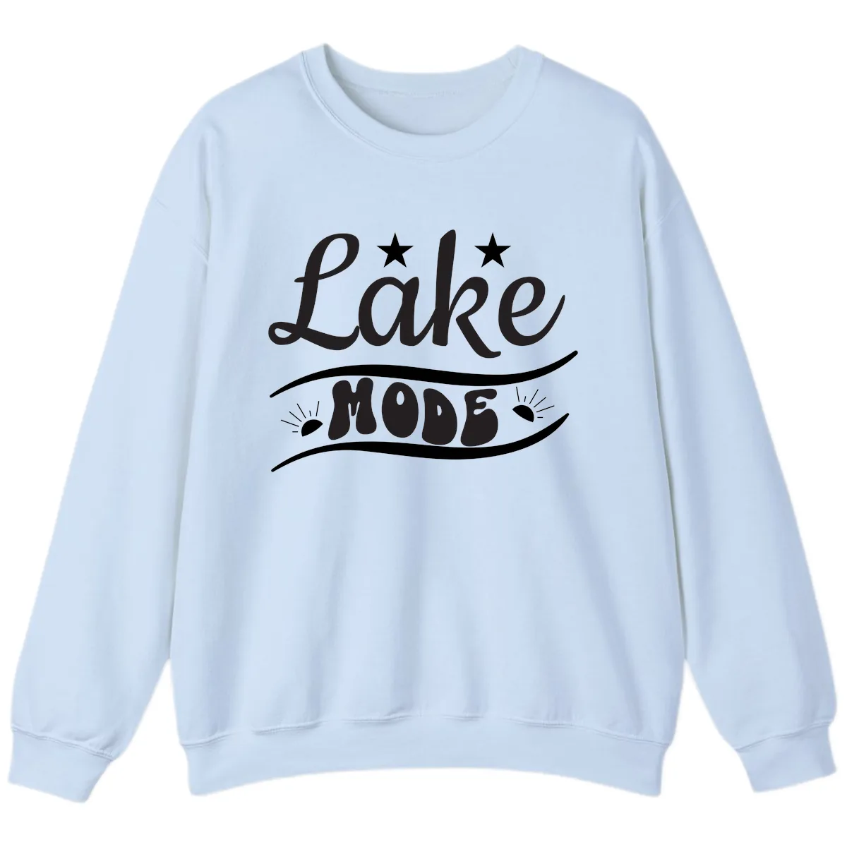 Lake Mode Retro Graphic Sweatshirt in Light Blue
