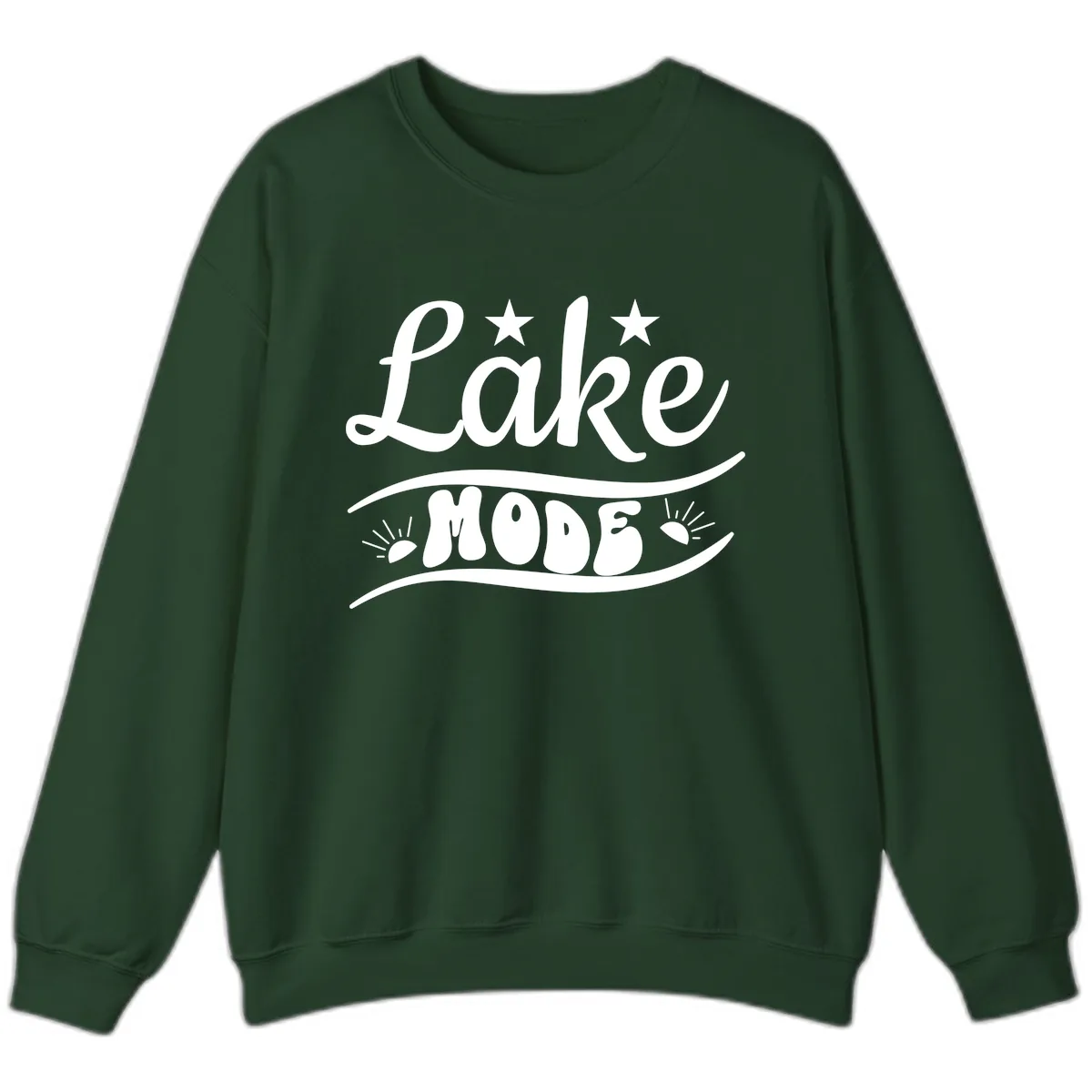 Lake Mode Retro Graphic Sweatshirt in Forest Green