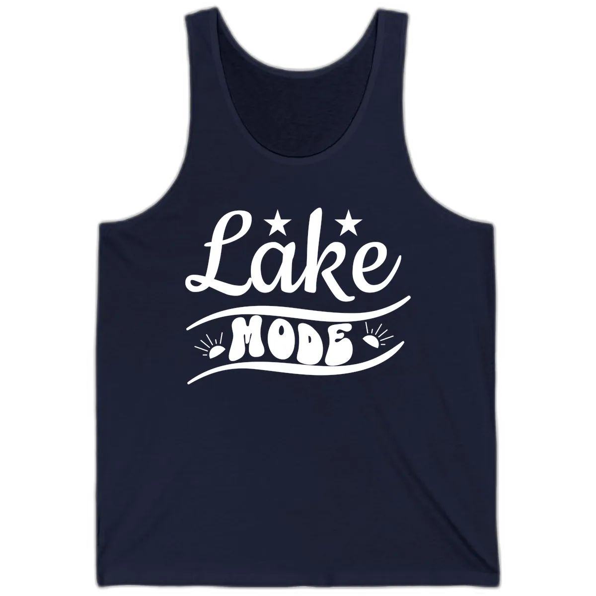 Lake Mode Retro Graphic Tank in Navy