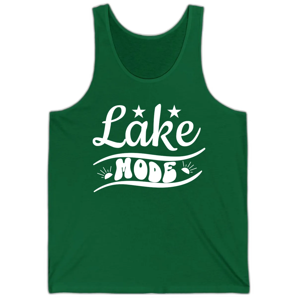 Lake Mode Retro Graphic Tank in Kelly