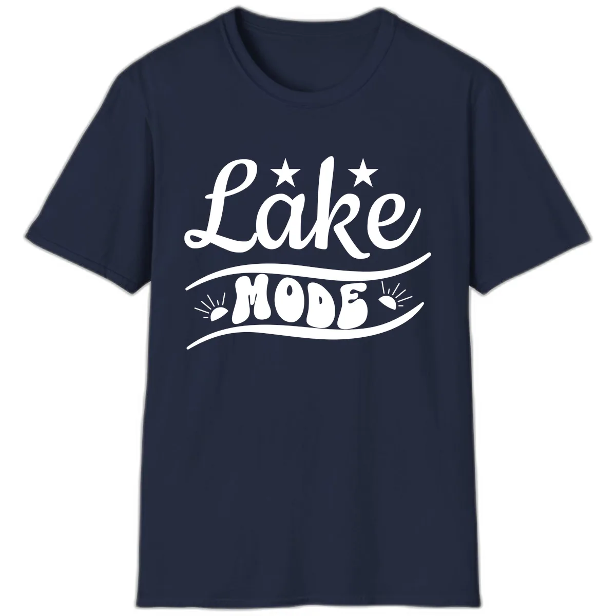 Lake Mode Retro Graphic T-Shirt in Navy