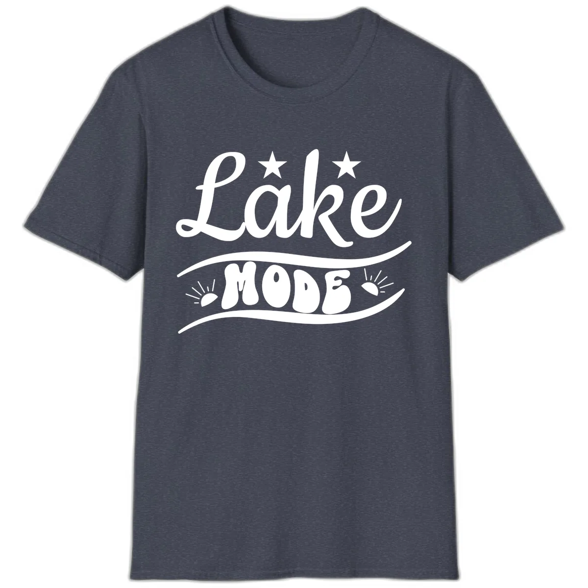 Lake Mode Retro Graphic T-Shirt in Heather Navy
